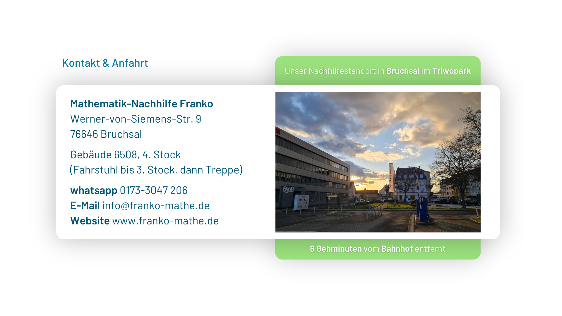 Kontakt & Anfahrt